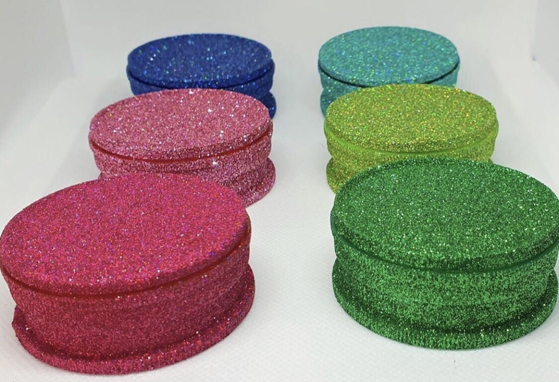 Glitter Herb Grinder Bling Shiny Festival Pink Blue Green Purple Gold Silver
