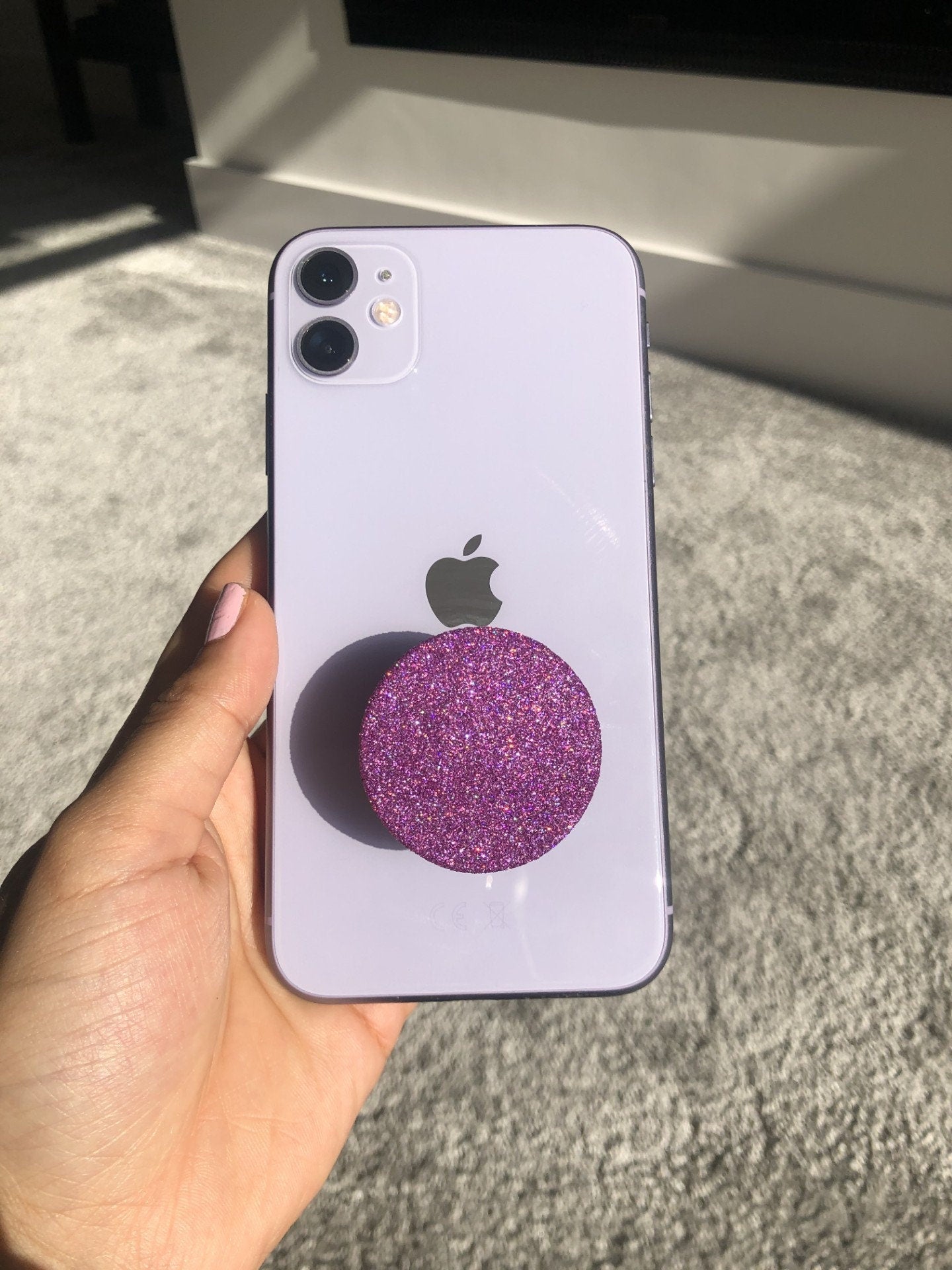 Glitter Phone Grip Pink Blue Green Gold Silver Black Purple Customise 360 rotate holder