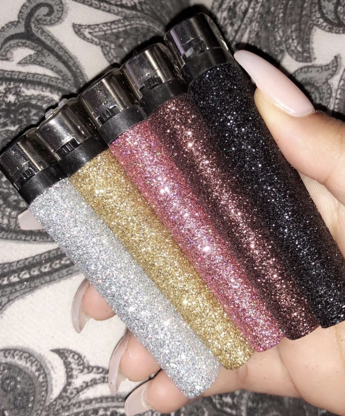 Glitter lighter Blue/Green/Pink/Purple/Gold/Silver Gift Filler Summer Bling Festival