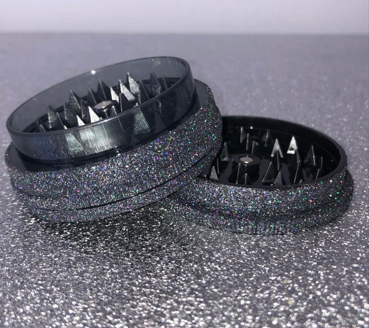 Glitter Herb Grinder Bling Shiny Festival Pink Blue Green Purple Gold Silver