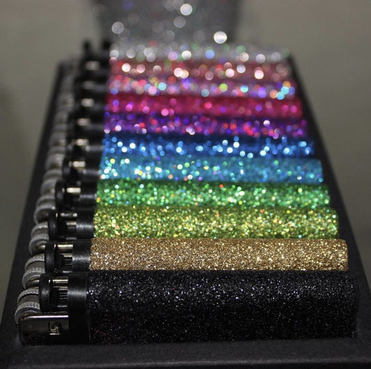 Glitter lighter Blue/Green/Pink/Purple/Gold/Silver Gift Filler Summer Bling Festival