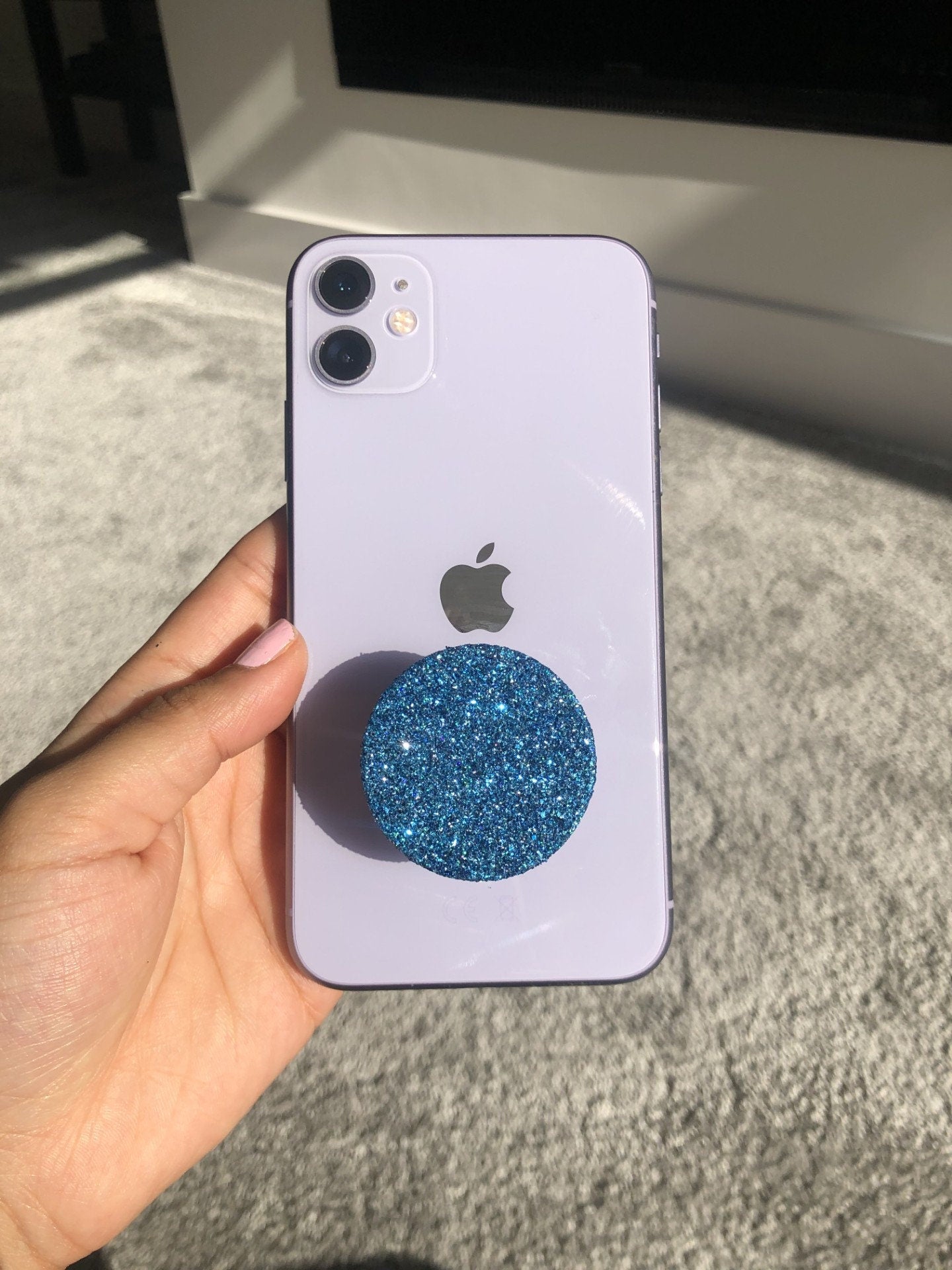 Glitter Phone Grip Pink Blue Green Gold Silver Black Purple Customise 360 rotate holder