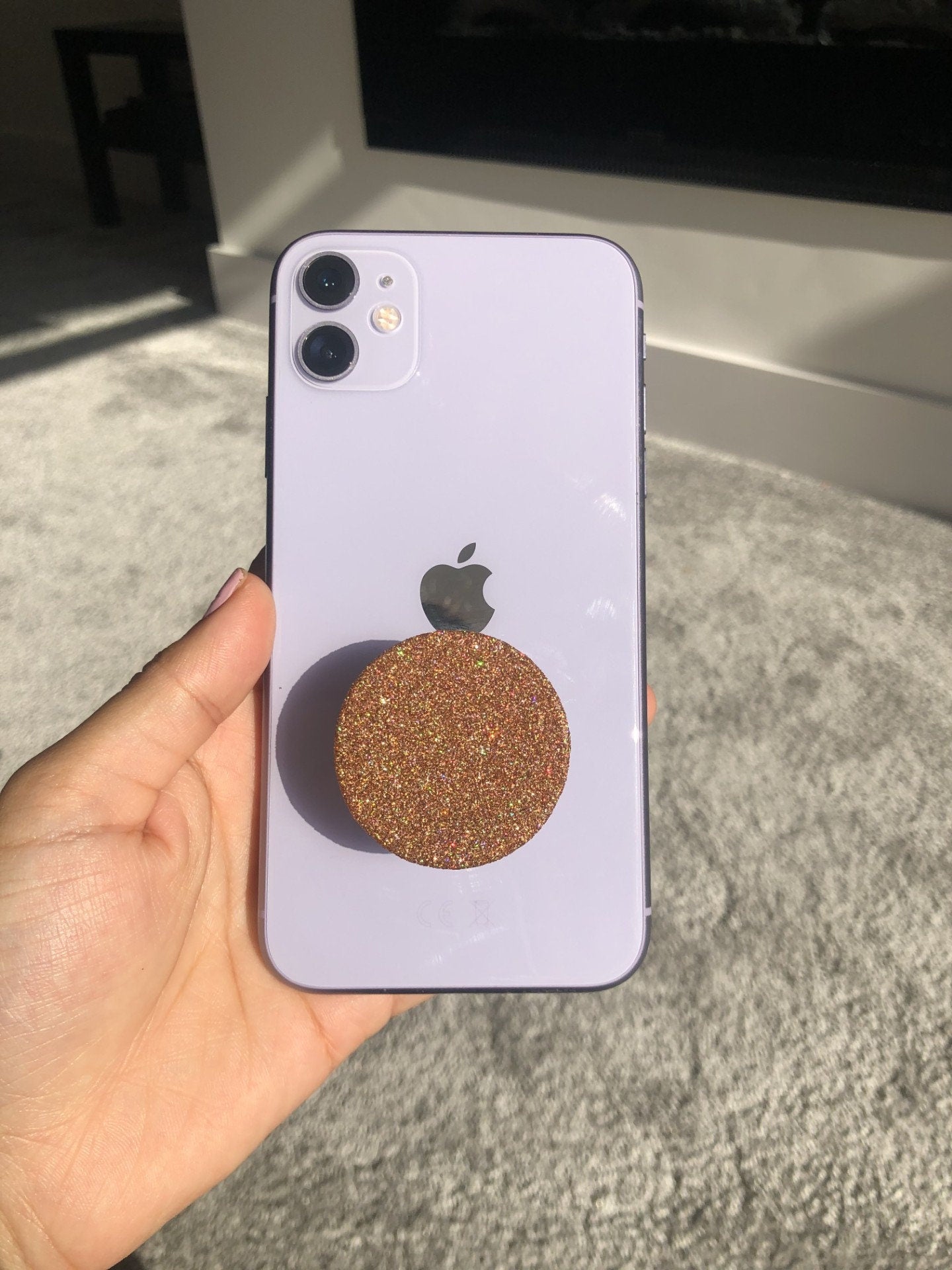 Glitter Phone Grip Pink Blue Green Gold Silver Black Purple Customise 360 rotate holder