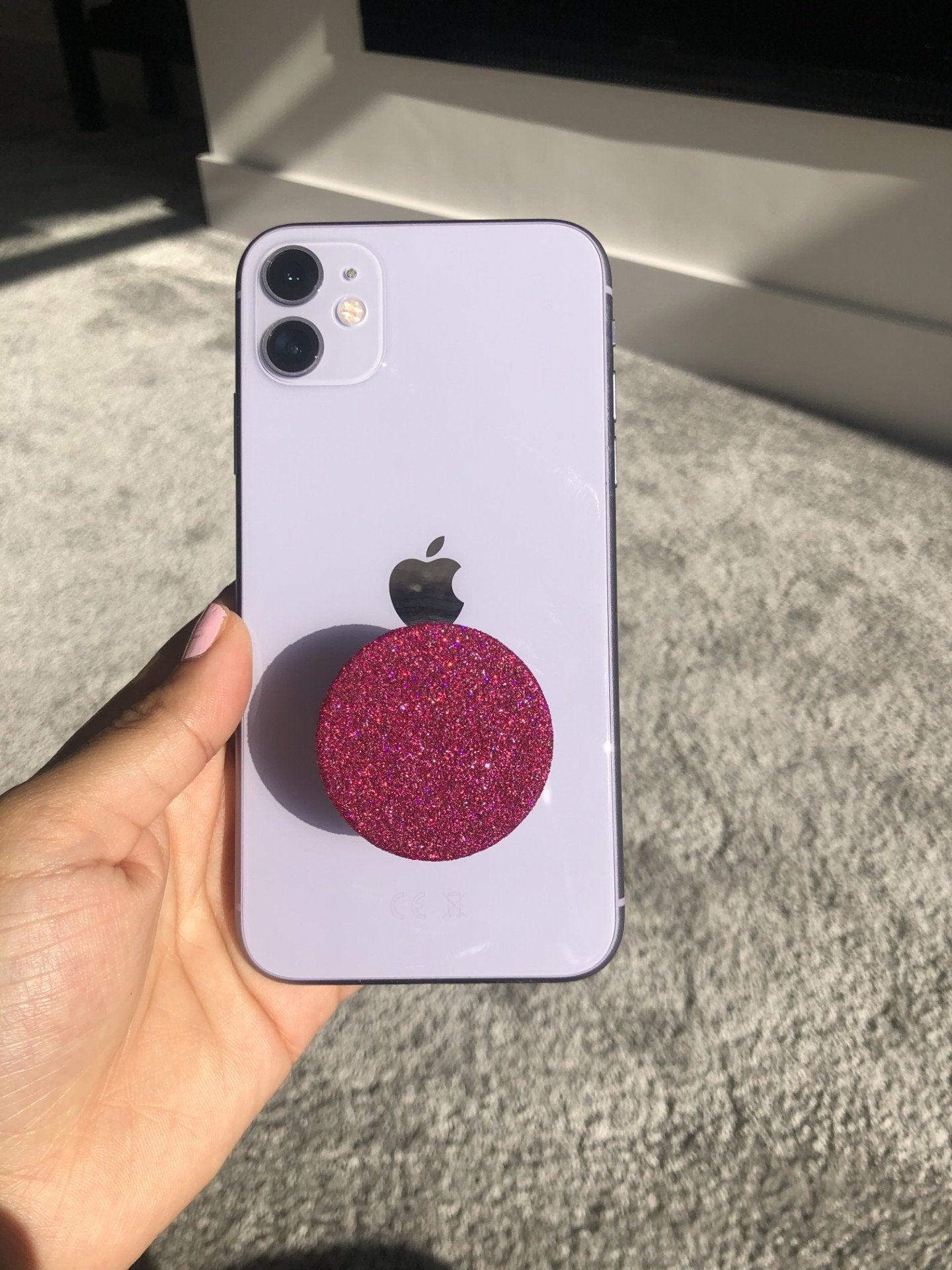 Glitter Phone Grip Pink Blue Green Gold Silver Black Purple Customise 360 rotate holder